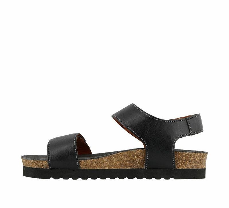 Birkenstock Luckie Læder Sandaler Dame Sort | DK 387HAP